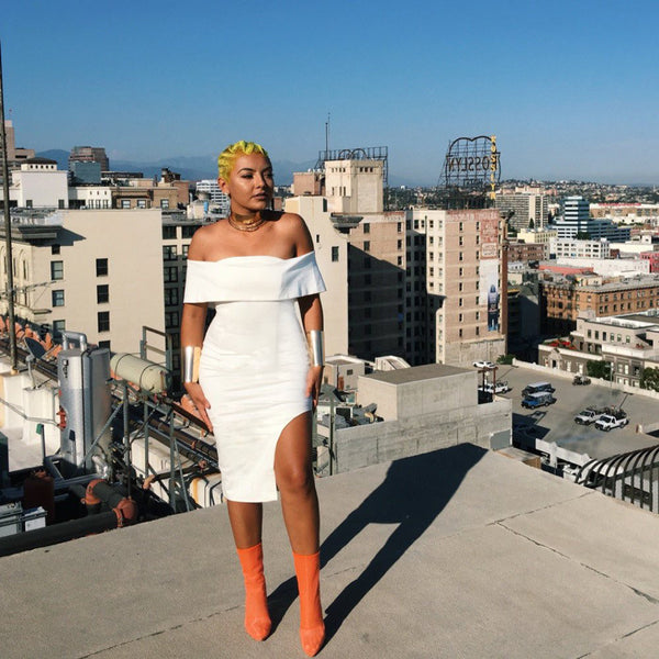 Bandeau Asymmetric Hem Midi Dress - BySonyaMarie.com