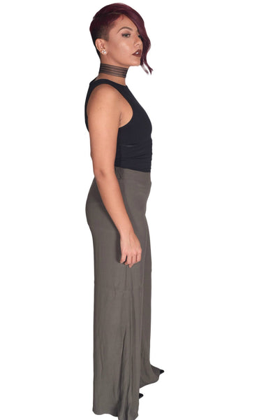 Olive Wide Leg Trousers - BySonyaMarie.com