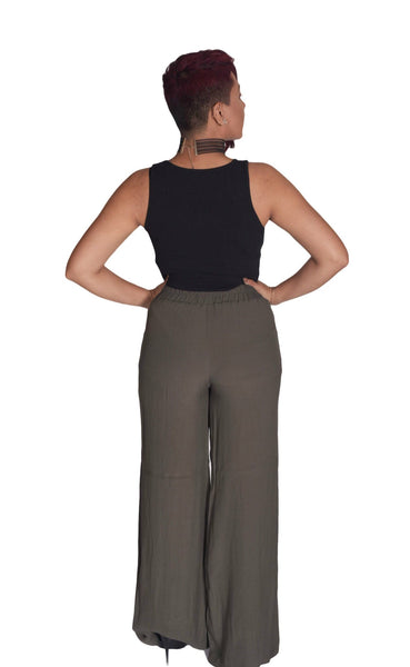 Olive Wide Leg Trousers - BySonyaMarie.com