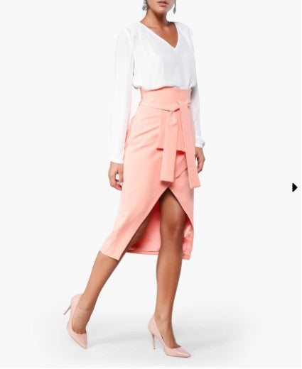 Tie Front Asymmetric Wrap Skirt - BySonyaMarie.com